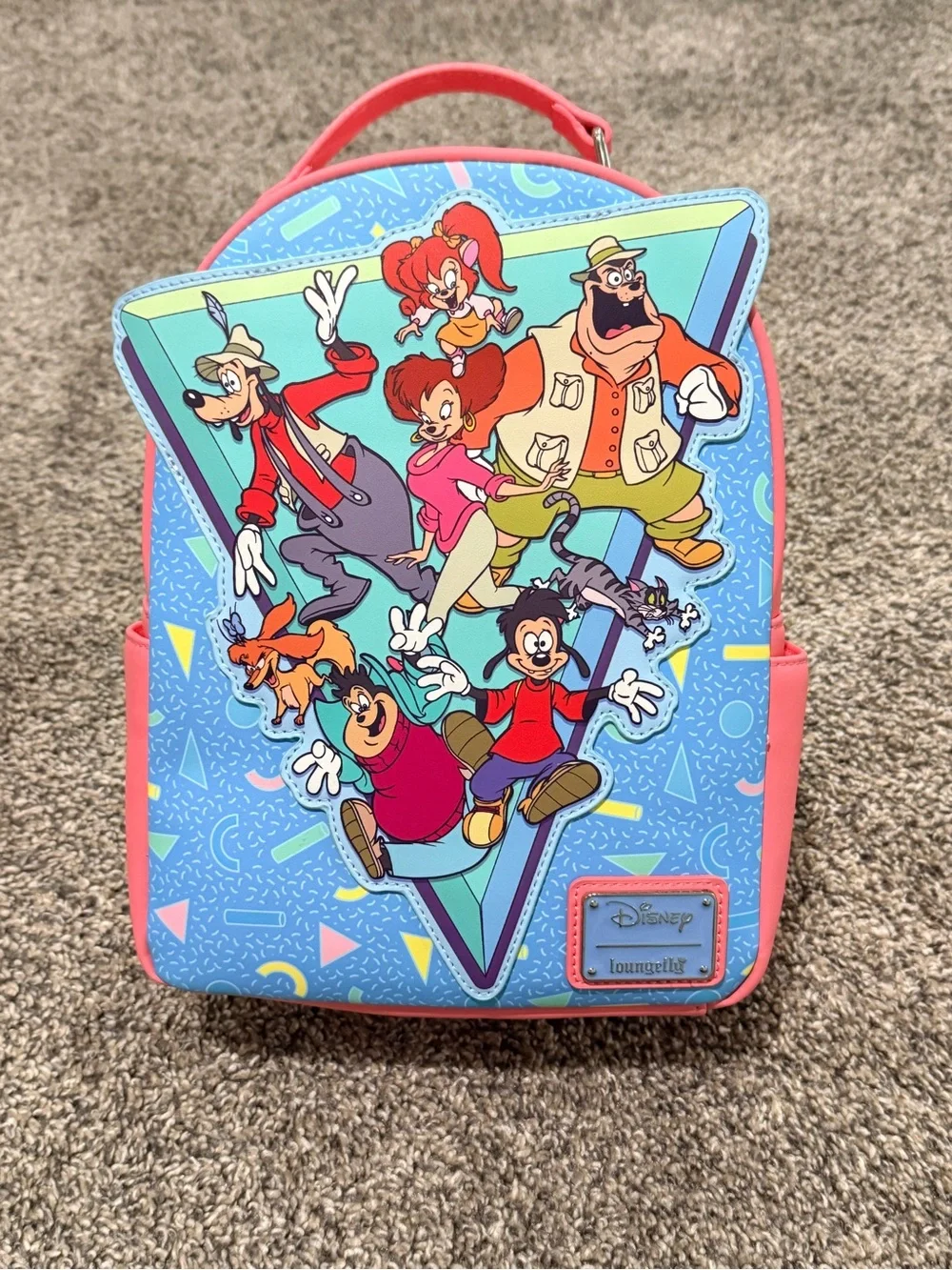Loungefly Blue & Pink Disney Goof Troop Afternoon Character Mini Backpack